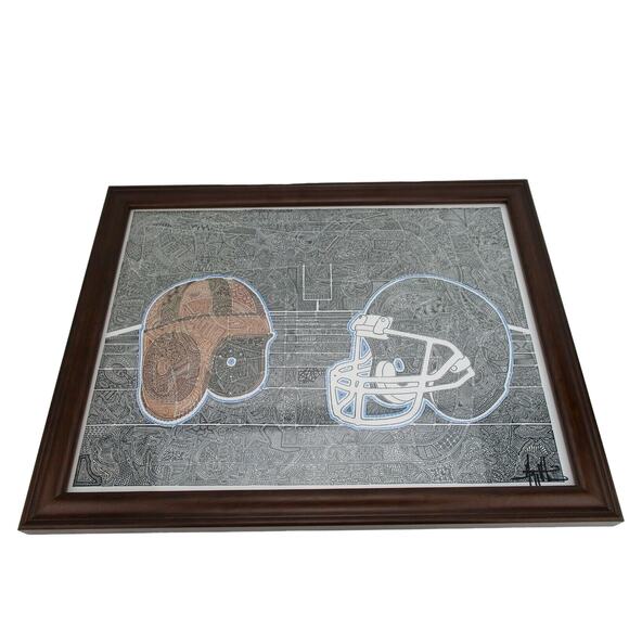 A Time Of Football by Gregg Visintainer 17.75" x 13.75" Framed Hidden Art - Picture 1 of 8